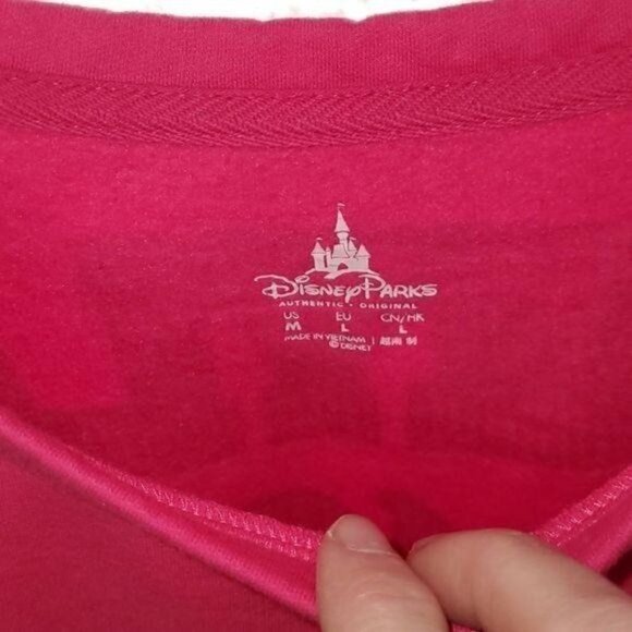 Disney Parks Graphic "55" & Disneyland Resort Long Sleeve Sz. M Pink Sweatshirt - Picture 3 of 6